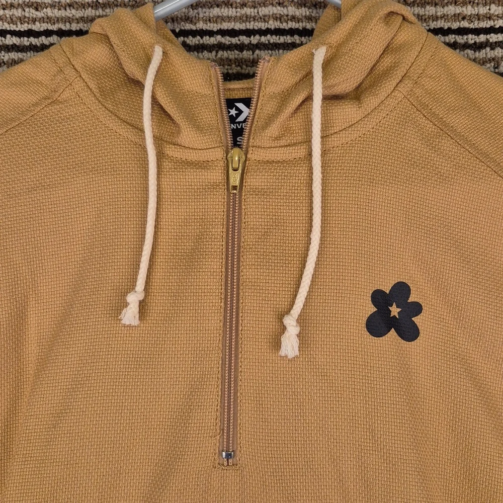 CONVERSE x Golf Le Fleur Anorak Tan Cotton Mens Small‎ Hoodie Pullover Jacket